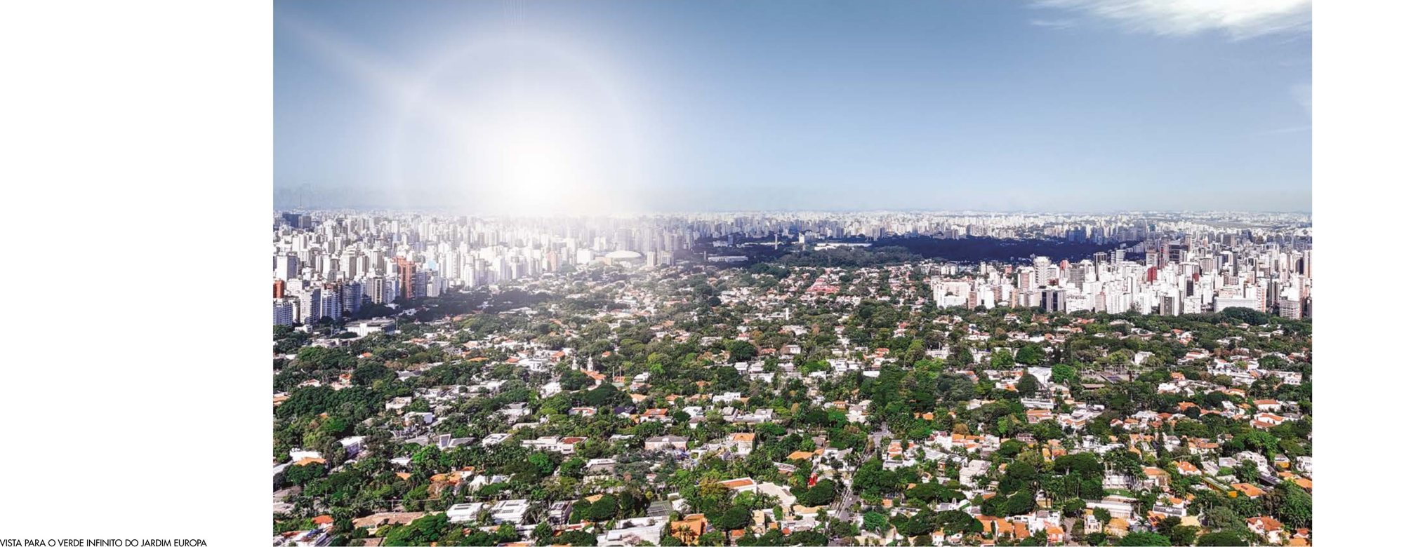 Foto aérea ilustrativa da região arborizada do Jardim Europa
